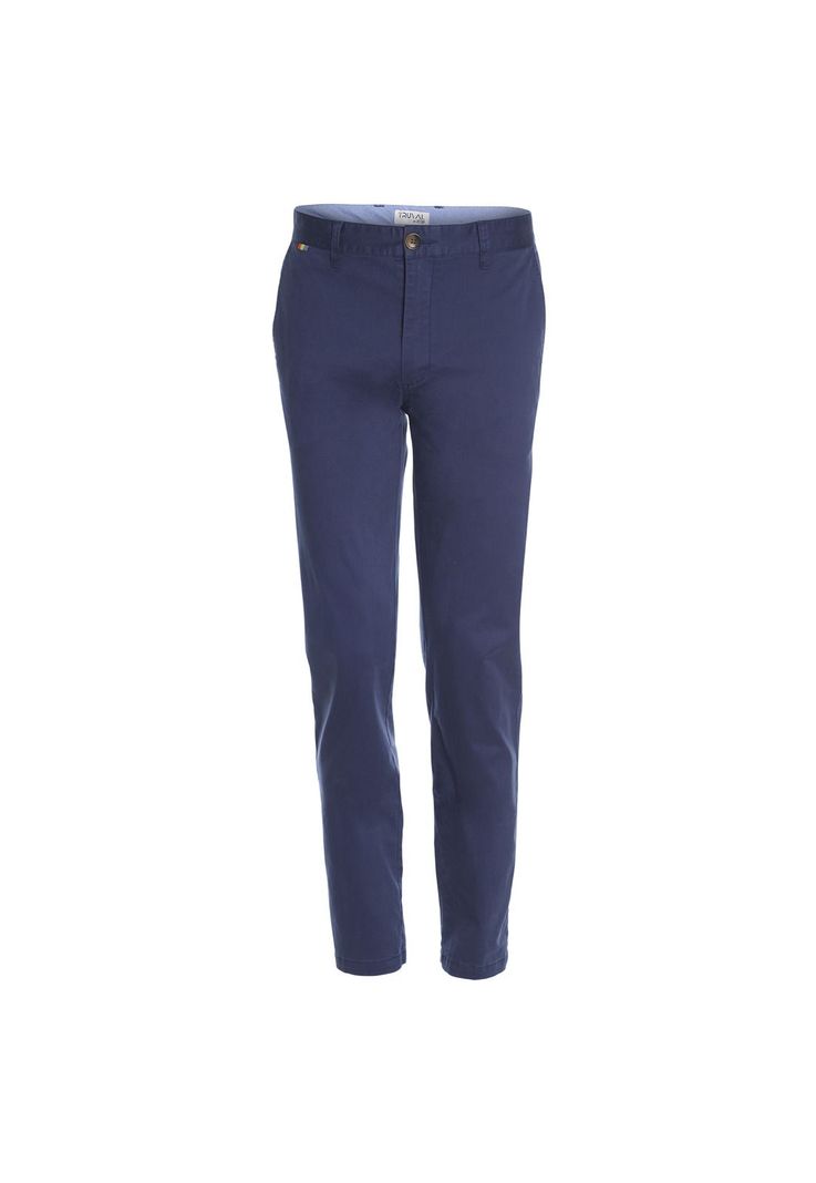 Pantalón Hombre Frente Plano Slim Fit Spandex Azul-3
