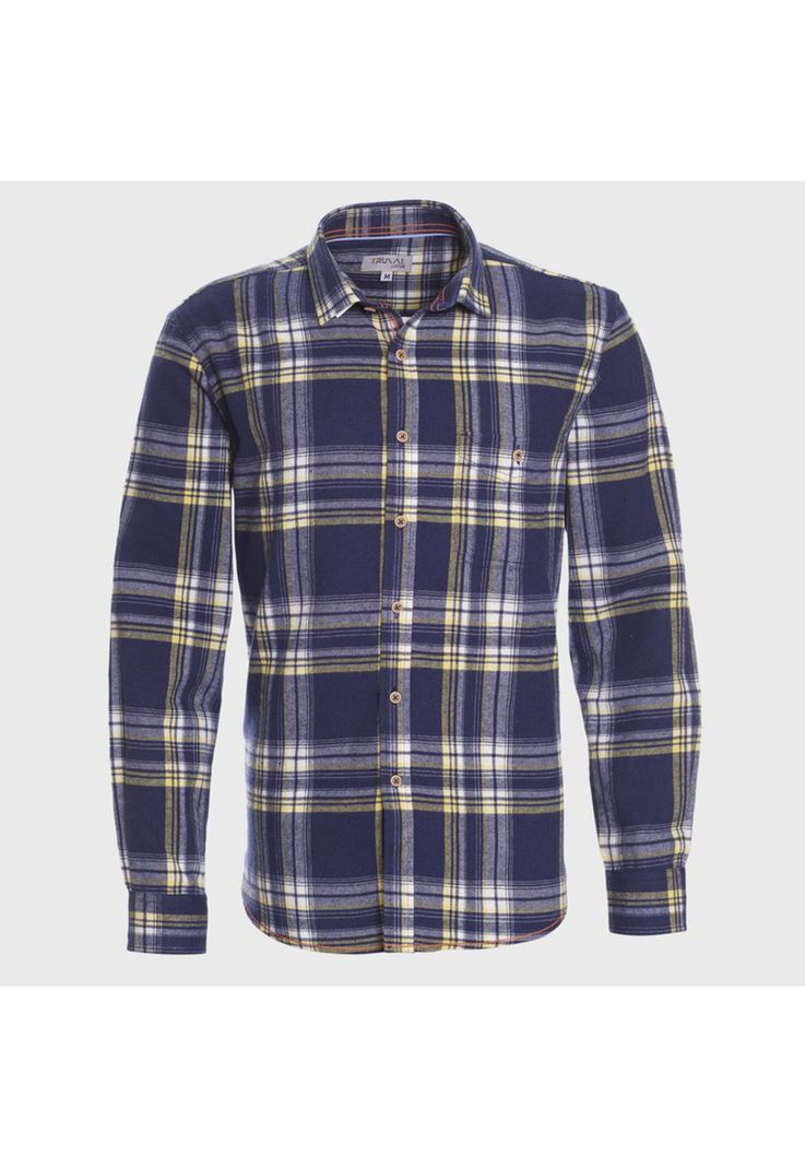 Camisa Manga Larga Cuadros Denim Look Slim Fit-0