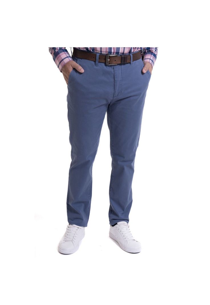 Pantalón Frente Plano Slim Fit Azul claro-0