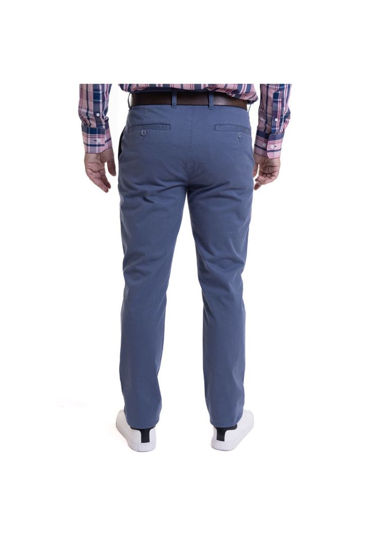 Pantalón Frente Plano Slim Fit Azul claro-1