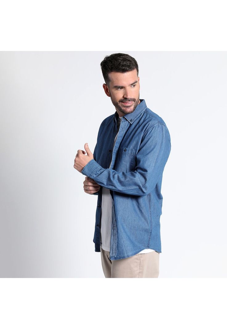 Camisa Denim Manga Larga Slim Fit-1