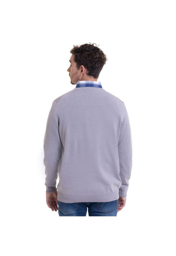 Sweater Cuello V Melange medio-1