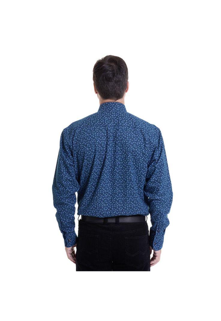 Camisa Villela Estampada Turquesa-1