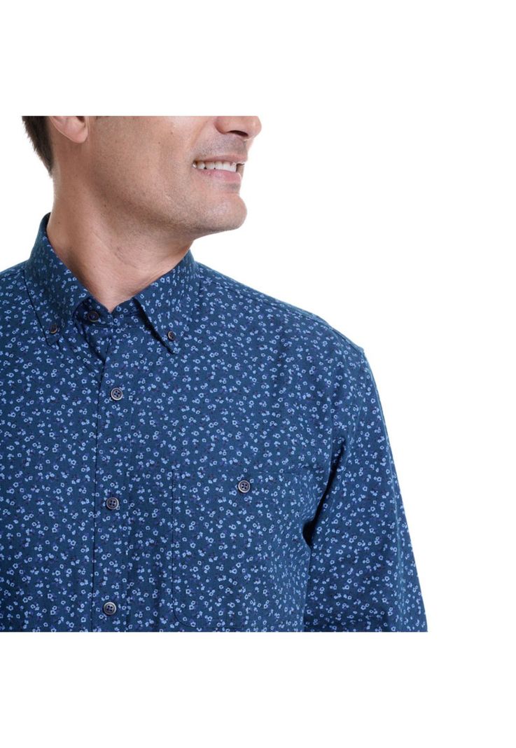 Camisa Villela Estampada Turquesa-3