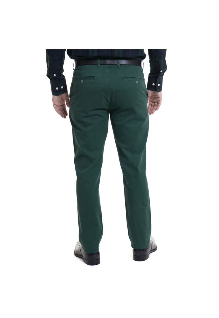 Pantalón Frente Plano Slim Fit Verde-1