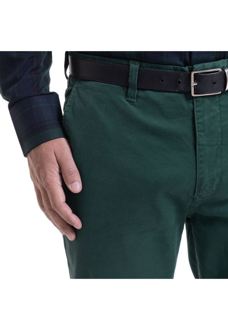 Pantalón Frente Plano Slim Fit Verde-3