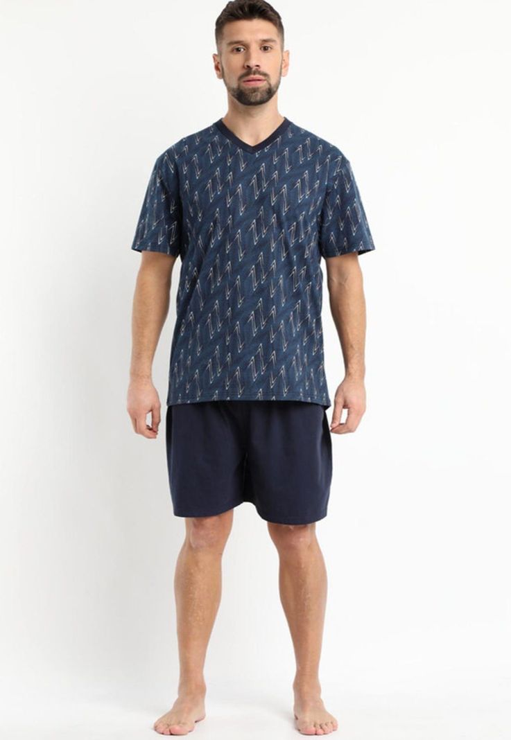 Pijama Jersey Estampado Joven Azul Marino-0