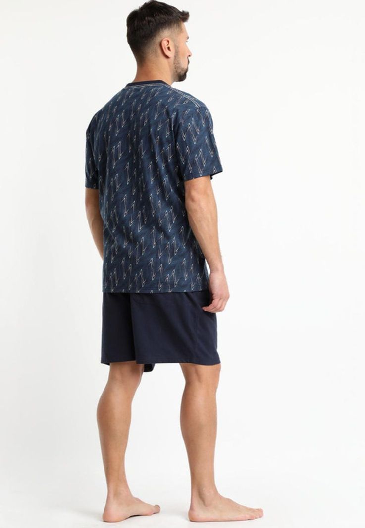 Pijama Jersey Estampado Joven Azul Marino-2