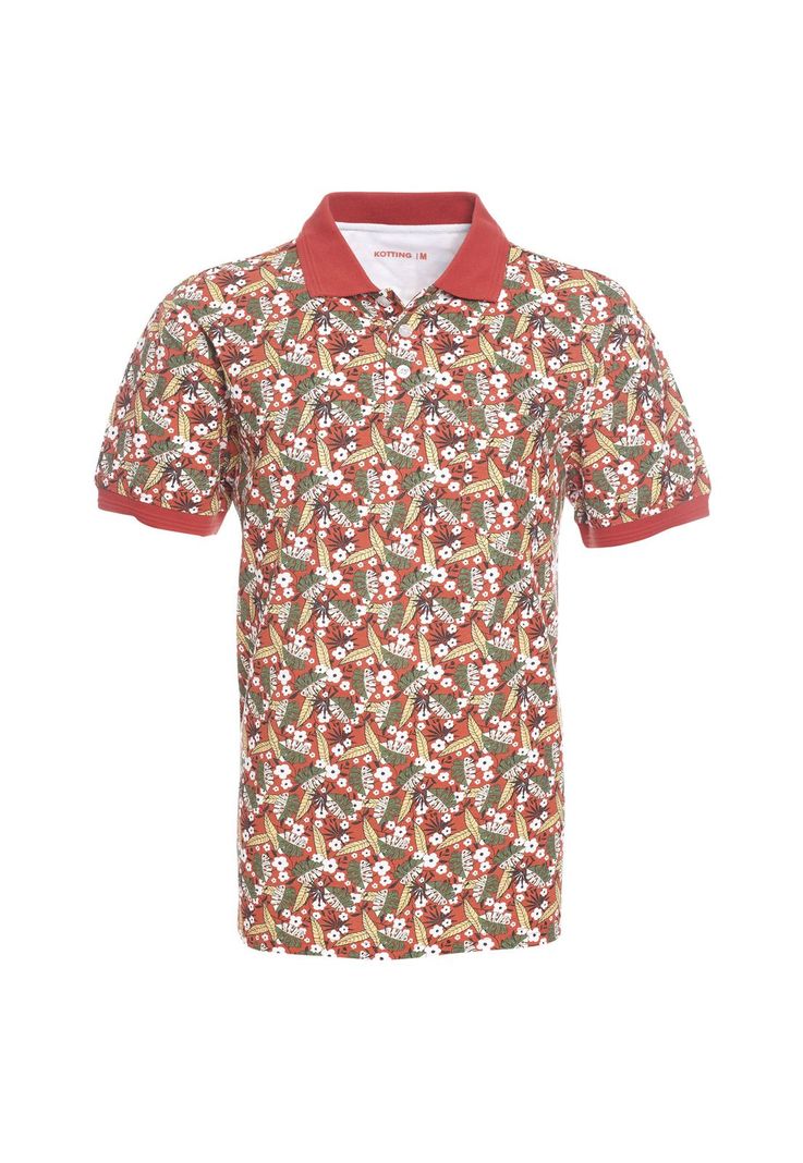 Polera Manga Corta Piqué Estampada Naranja oscuro-0