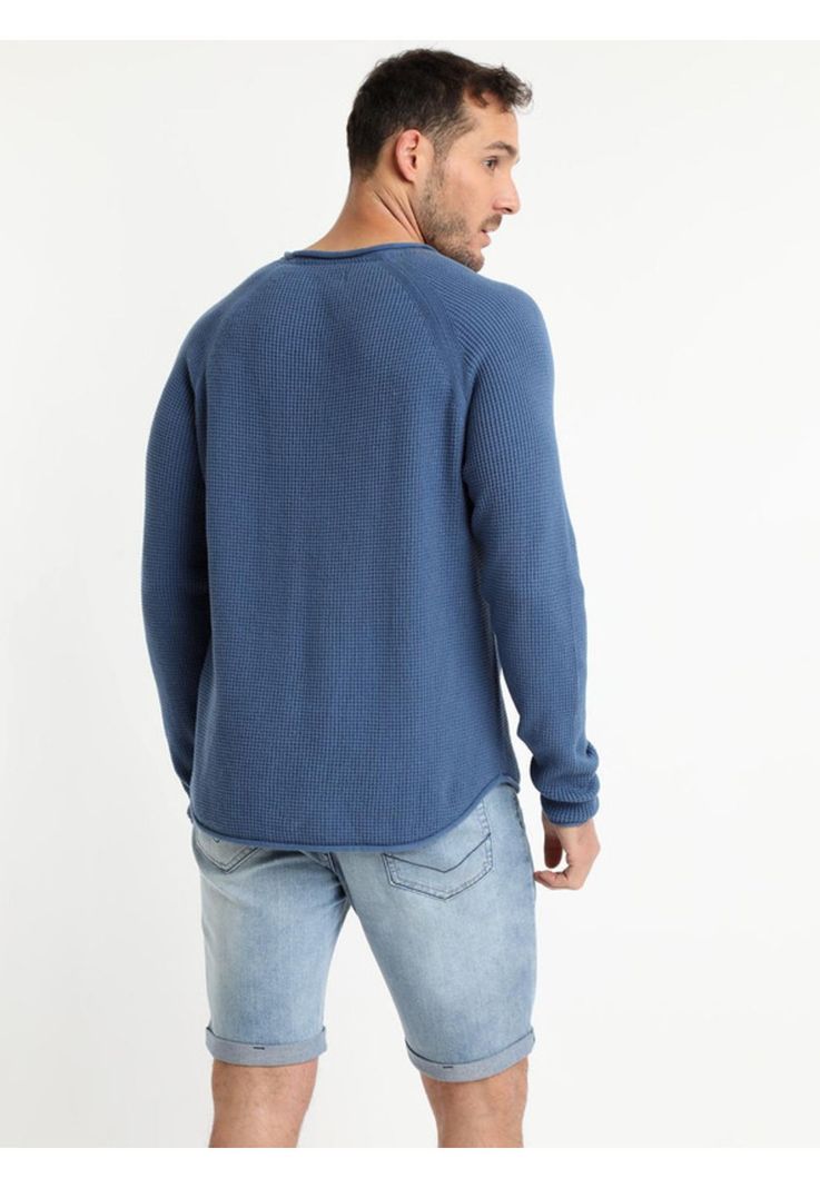 Sweater Cuello Redondo Azul piedra -2
