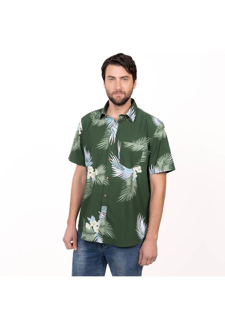 Camisa M/C Guayabera Estampada Regular Fit-0