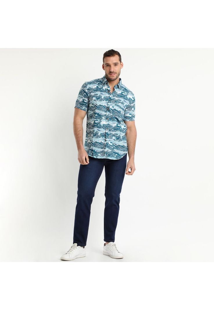 Camisa Estampada Diseño Mc Turquesa-0