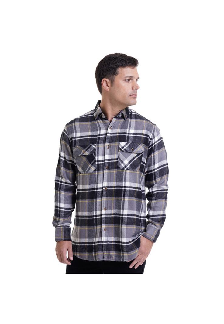 Camisa Leñadora Gris Claro-0