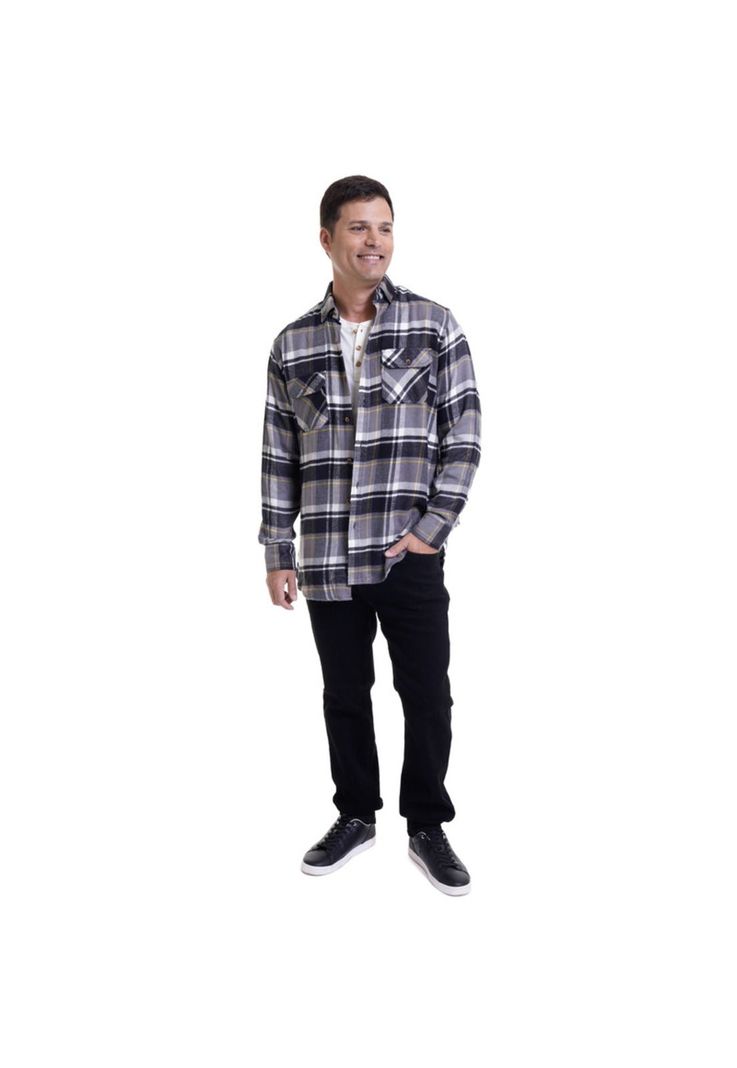 Camisa Leñadora Gris Claro-2
