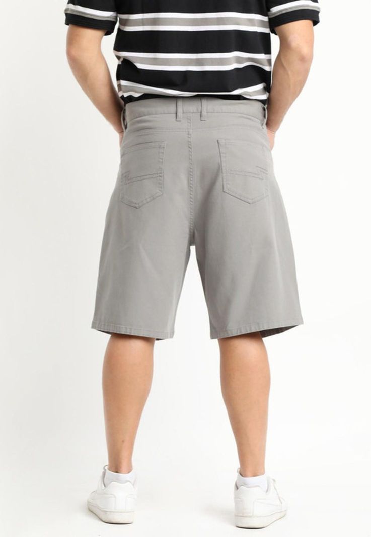 Bermuda Canvas Spandex Gris-1