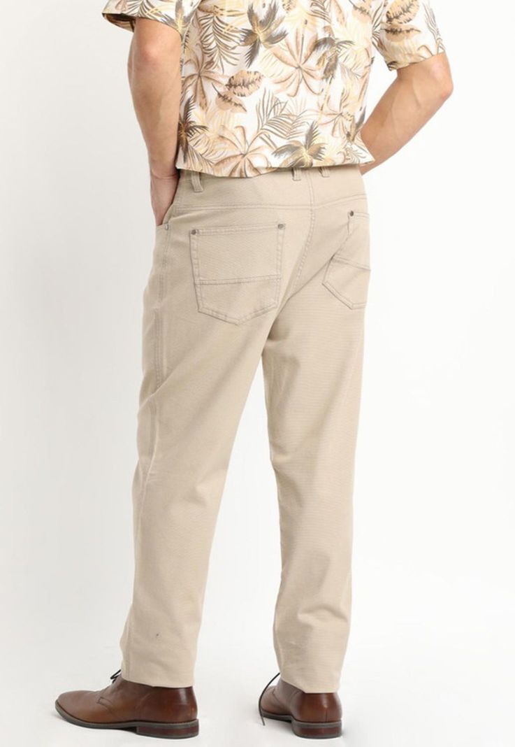 Pantalon Canvas 5 Bolsillos Spandex Beige-1