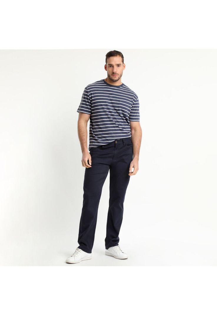 Pantalón Spandex 5 Bolsillos Regular Fit Azul Marino