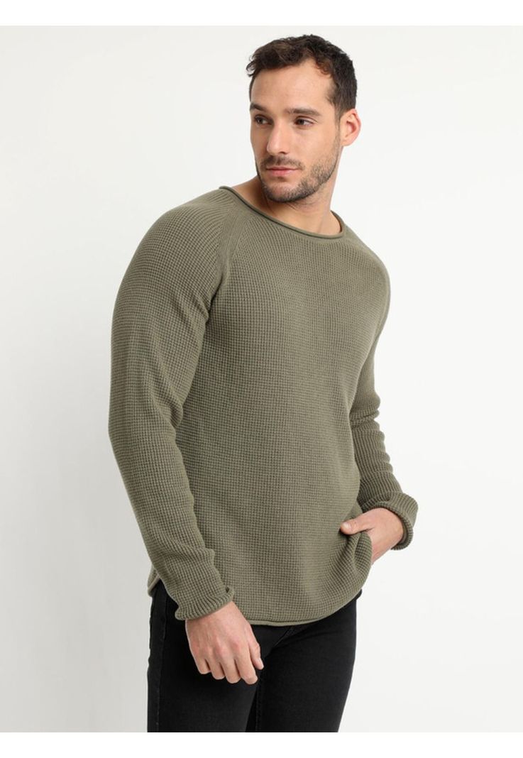 Sweater Cuello Redondo Khaki claro-1