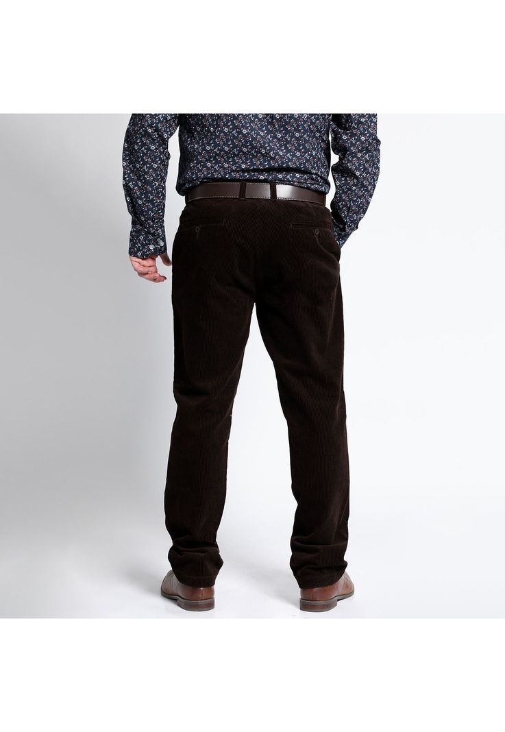 Pantalón Cotelé Con Pinzas Café Oscuro-1
