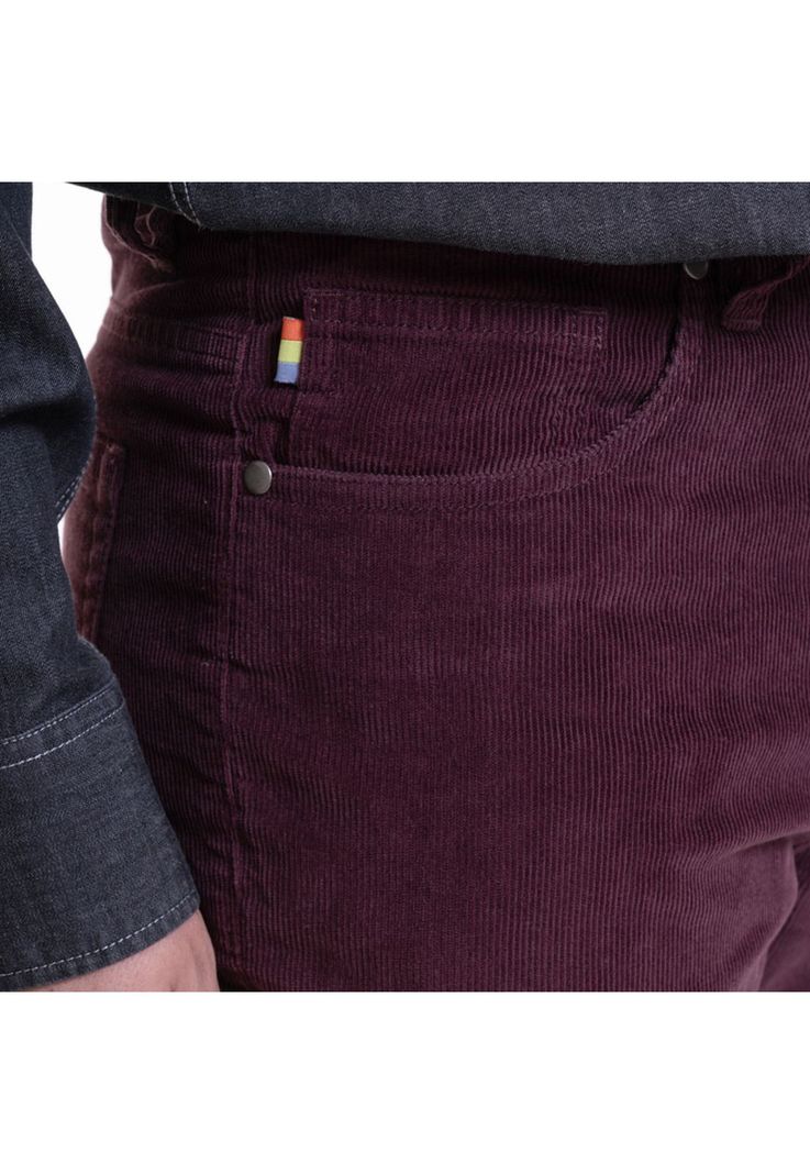 Pantalon 5 Bolsillos Spandex Burdeo-3