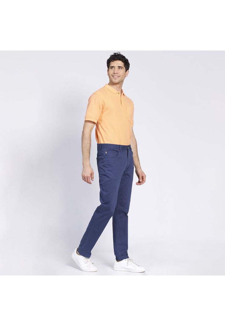 Pantalón Hombre 5 Bolsillos Slim Fit Spandex Azul-1