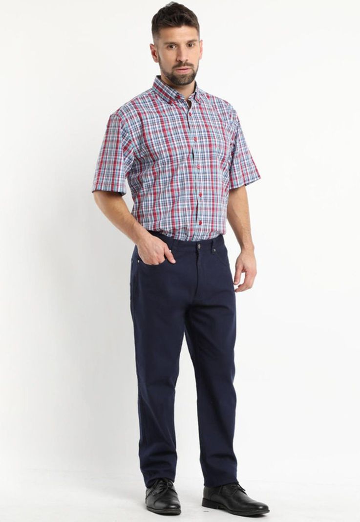 Camisa Fantasia Premium Manga Corta Boton Cuello Rojo-2