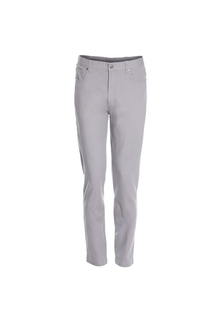 Pantalon Hombre Canvas 5 Bolsillos Spandex Gris