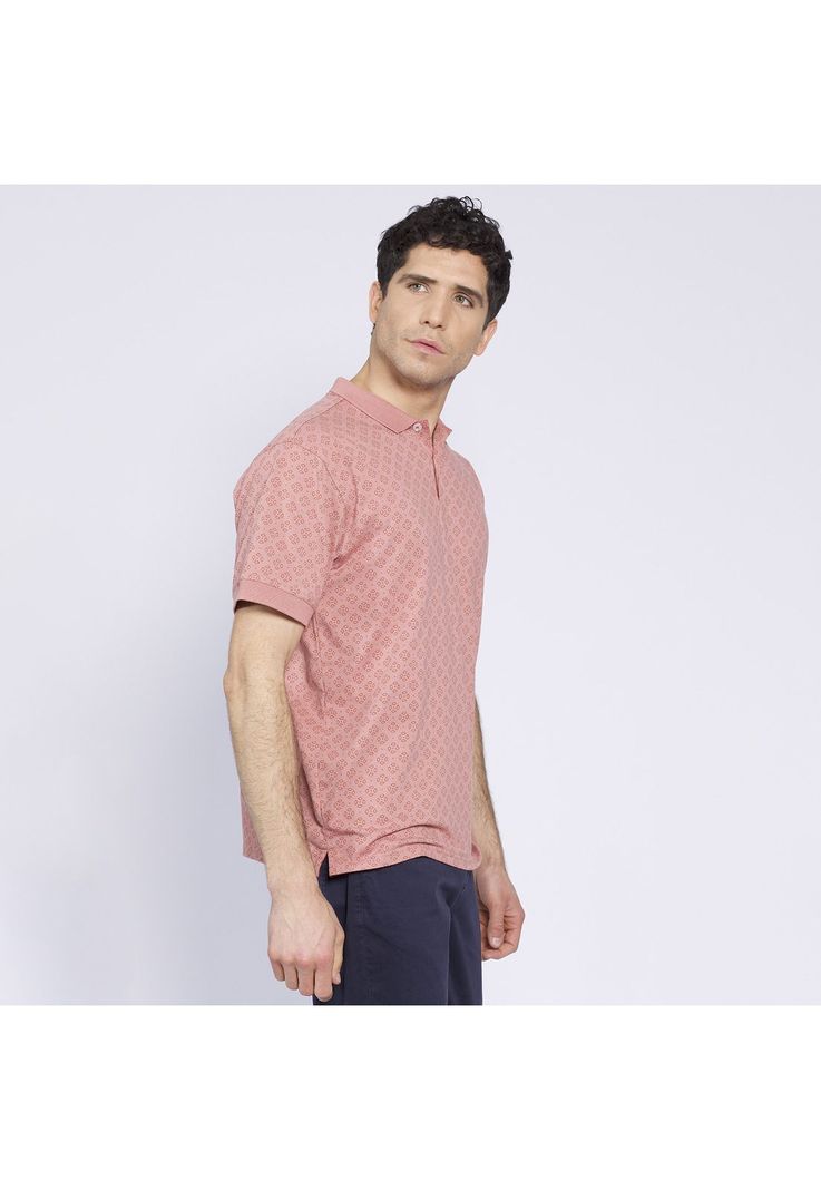 Polera Manga Corta Jersey Estampada Coral-1