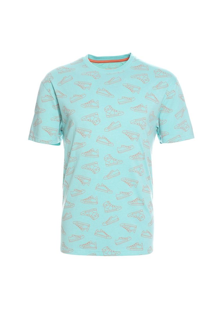 Polera Manga Corta Jersey Print Azul-3