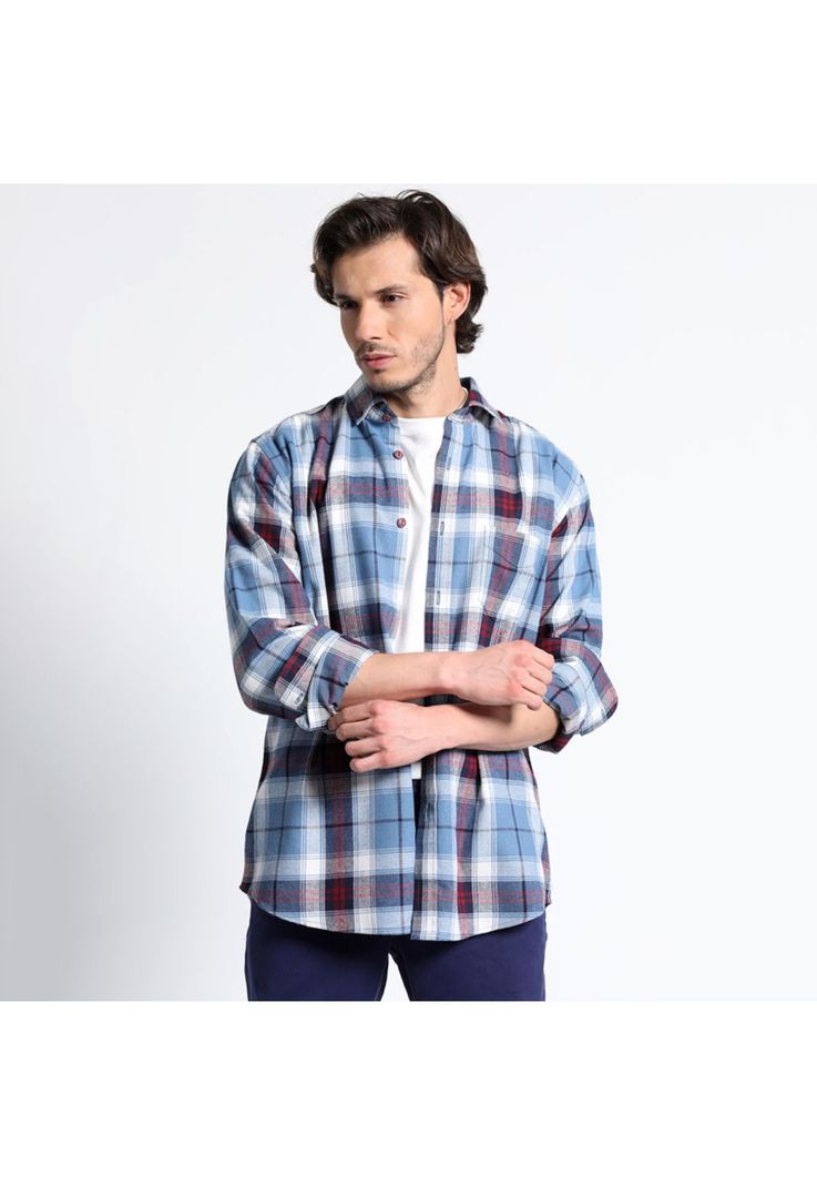 Camisa Manga Larga Franela Regular Fit-0