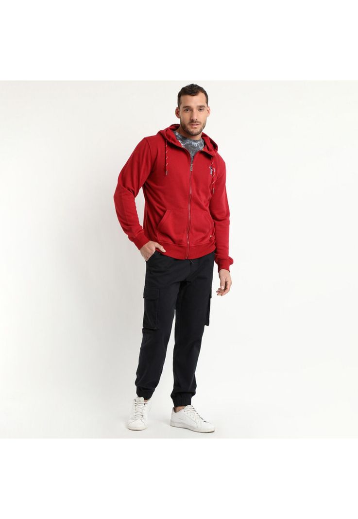 Poleron Full Zipper Rojo oscuro-0