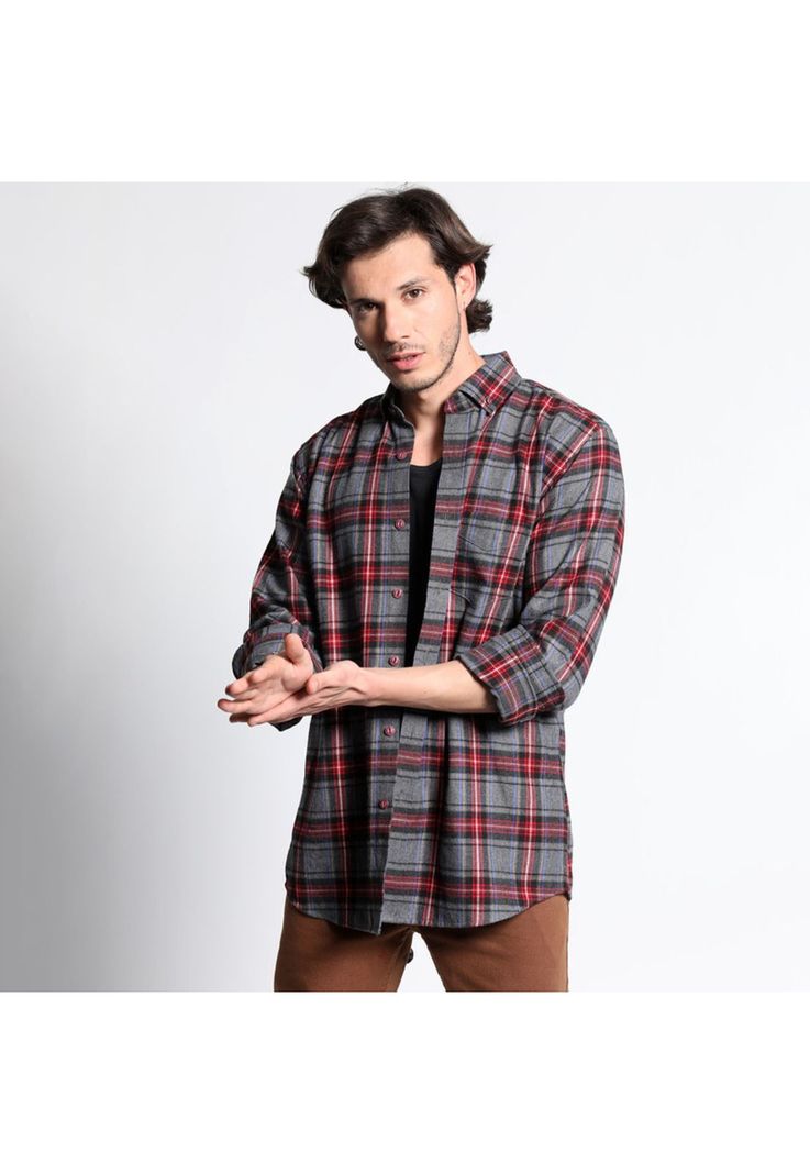 Camisa Manga Larga Franela Regular Fit-1