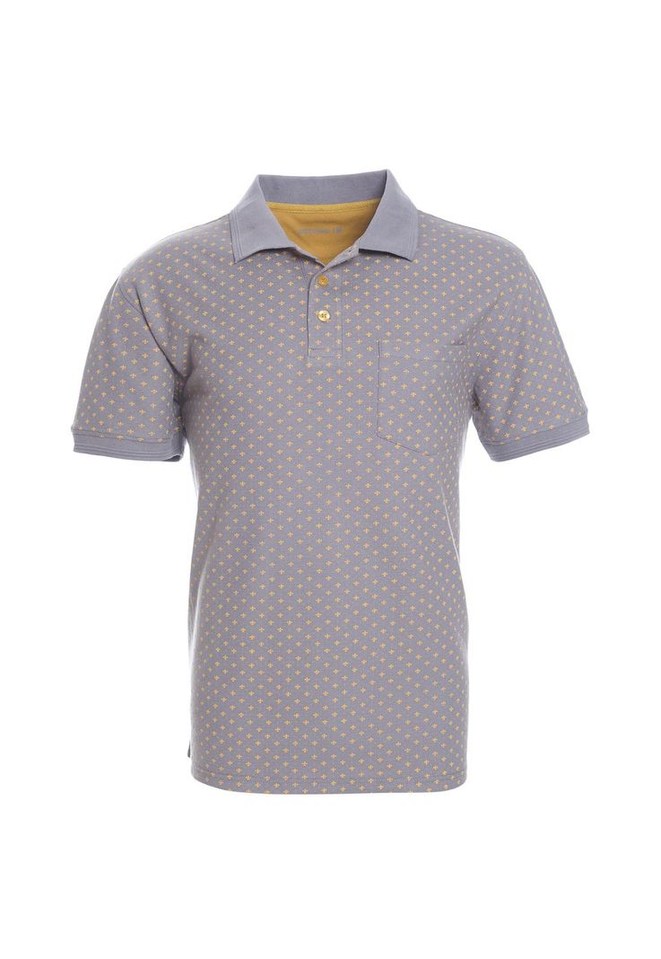 Polera Manga Corta Piqué Estampada Gris-0