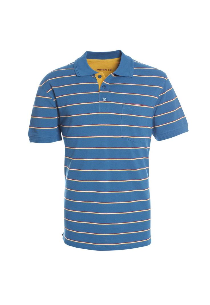 Polera Manga Corta Piqué Listada Azul-0