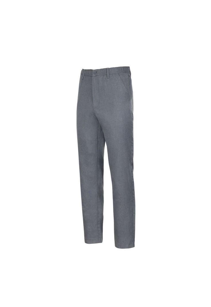 Pantalón Básico Frente Plano Gris-0