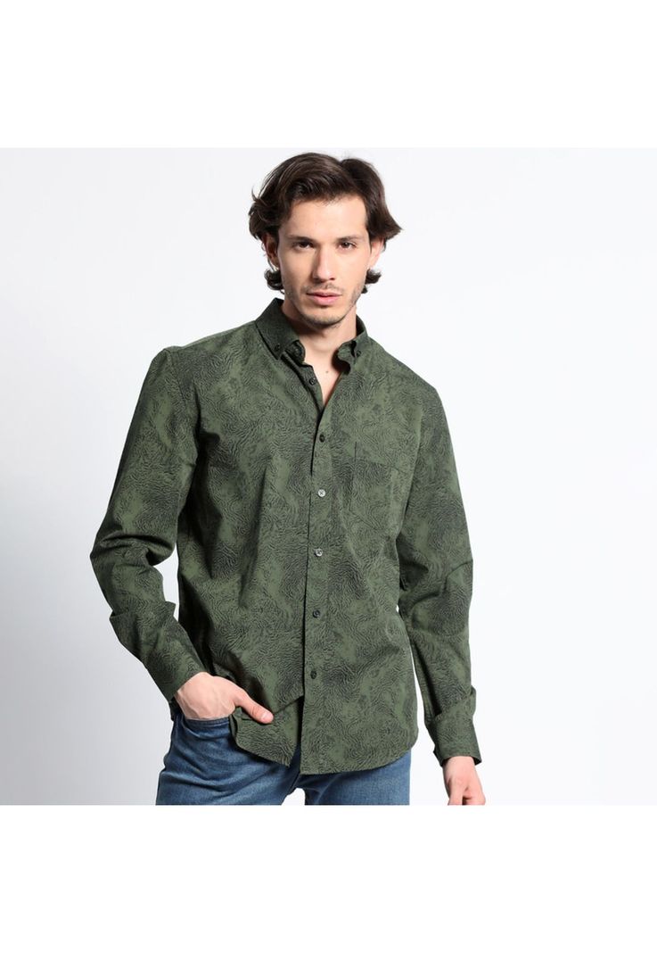 Camisa Manga Larga Estampada Full Slim Fit-0