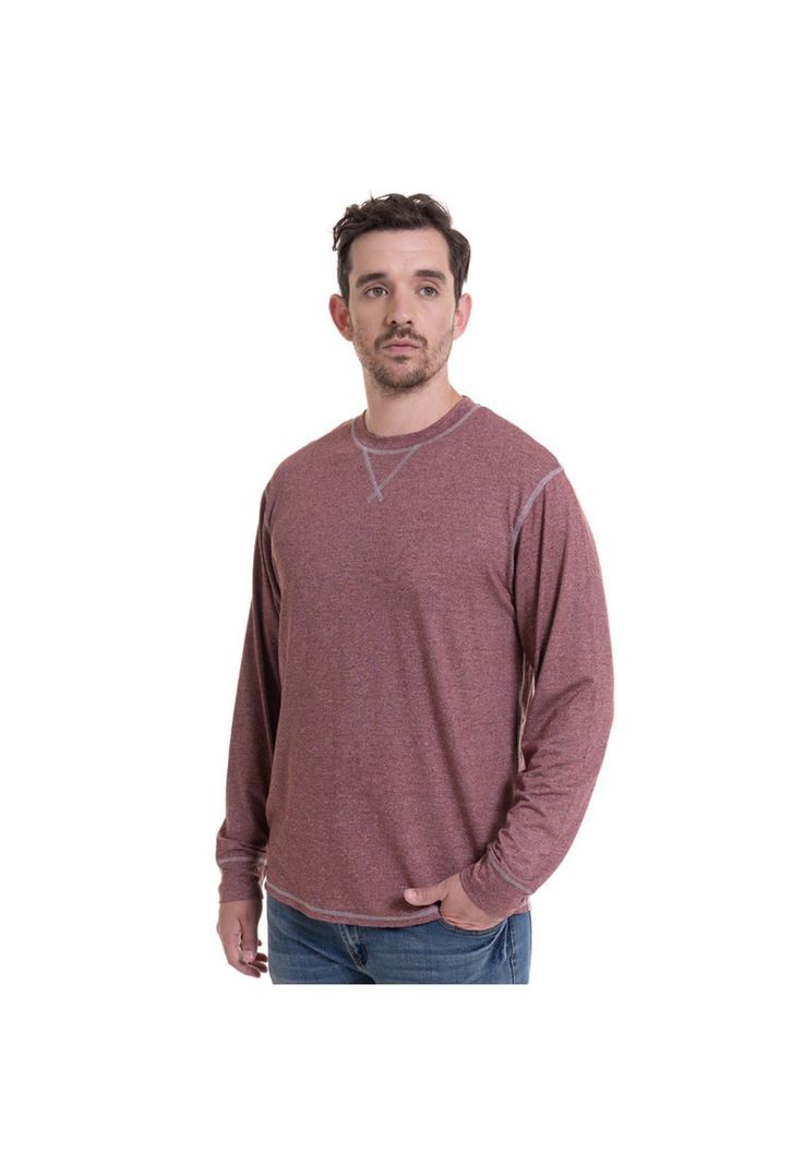 Polera Manga Larga Slub Melange Rojo-0