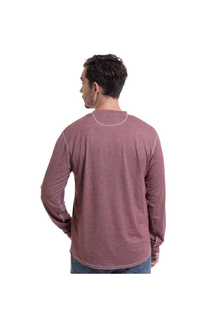 Polera Manga Larga Slub Melange Rojo-1
