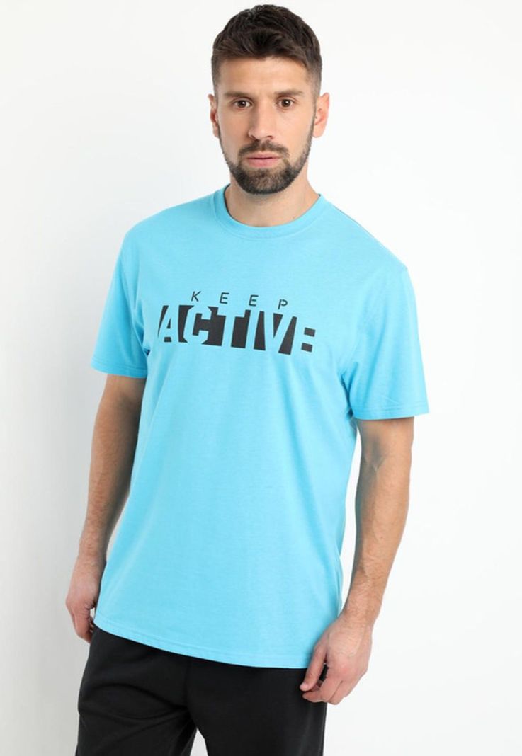 Polera Estampada Sport Celeste-0