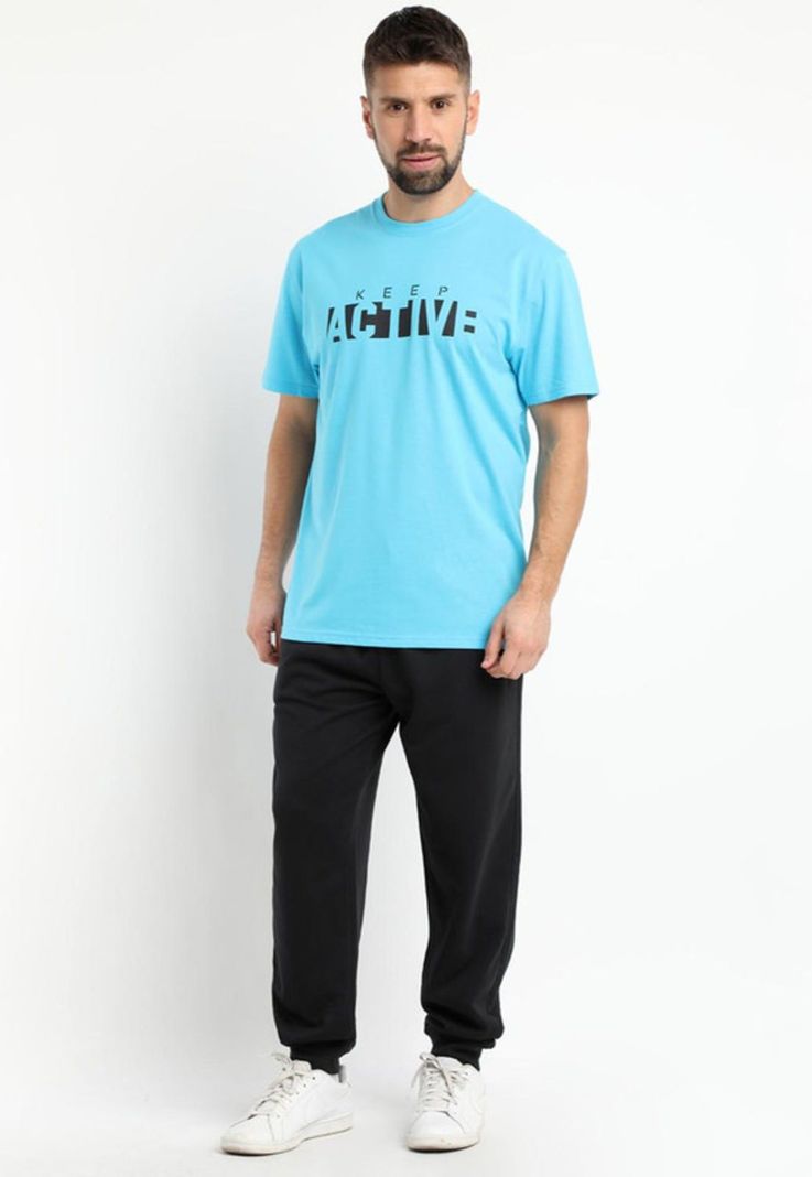 Polera Estampada Sport Celeste-2