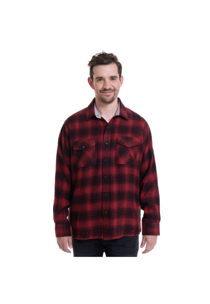 Camisa Leñadora Rojo Oscuro-0