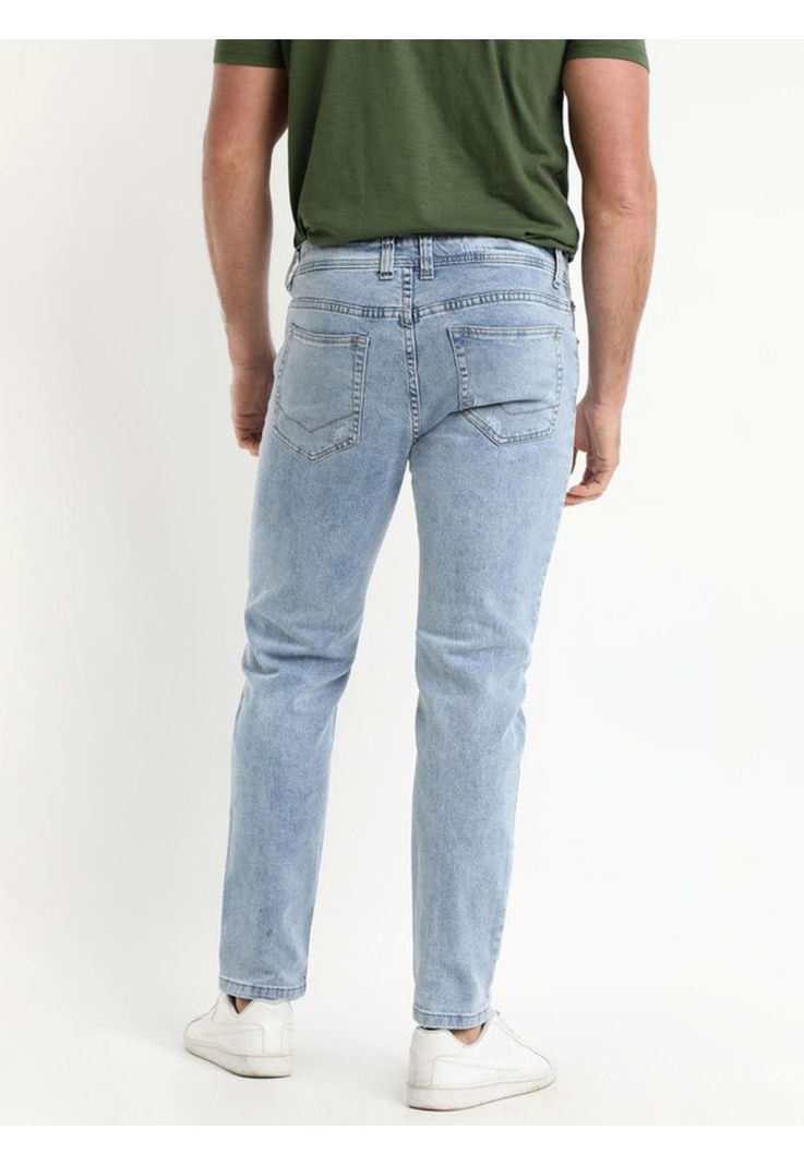 Jeans Tendencia Slim Fit Azul Claro Denim-2