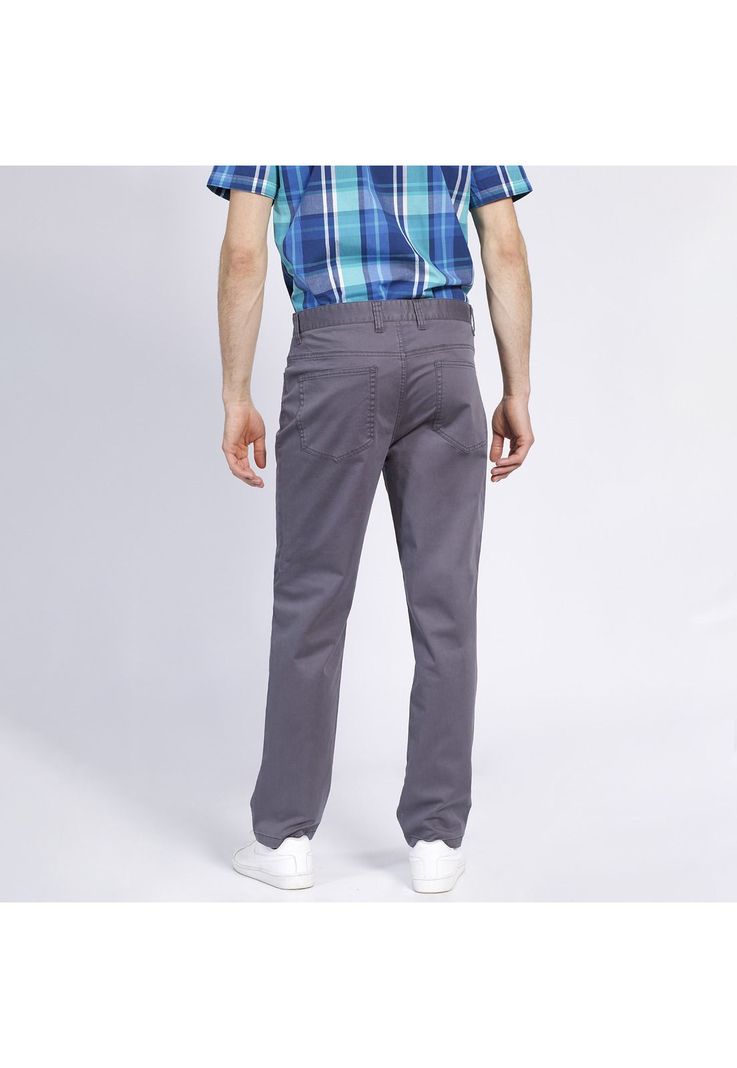 Pantalón Hombre 5 Bolsillos Slim Fit Spandex Gris Oscuro-2