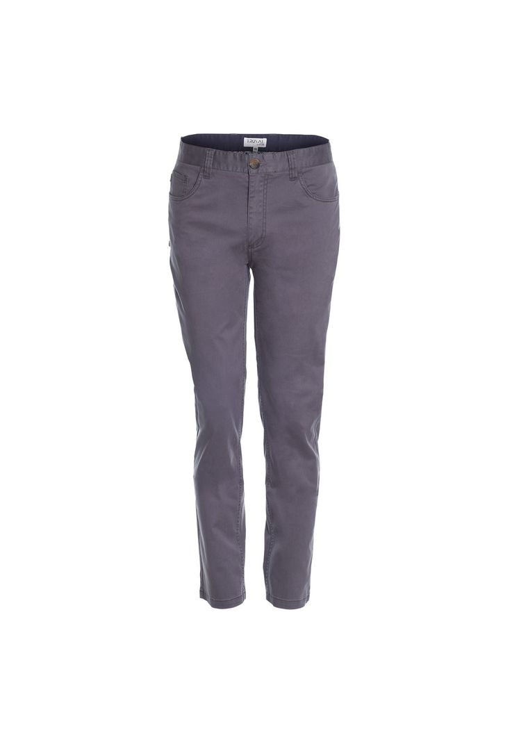 Pantalón Hombre 5 Bolsillos Slim Fit Spandex Gris Oscuro-3