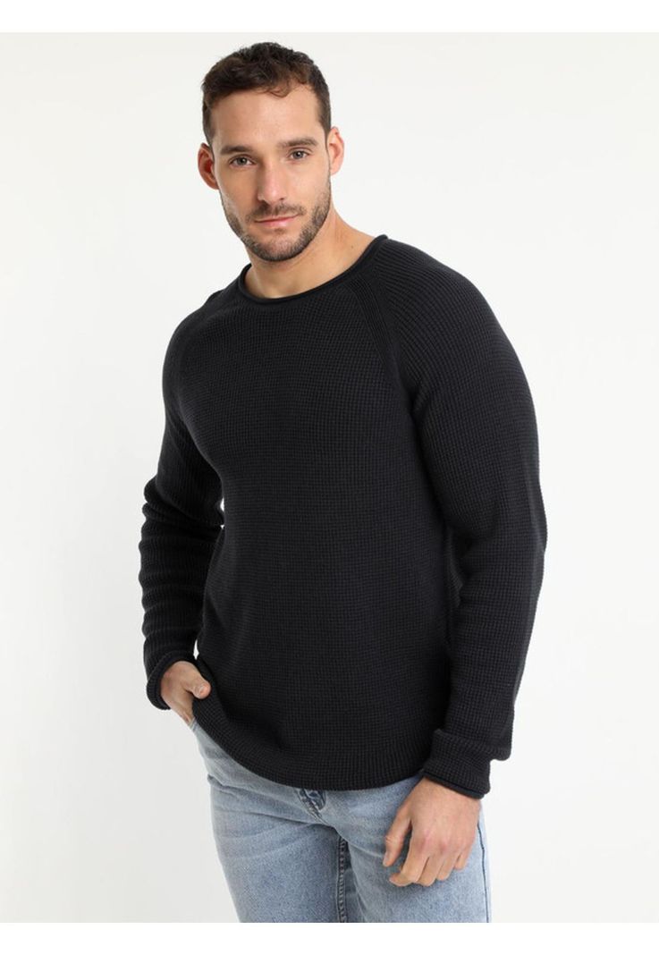 Sweater Cuello Redondo Gris Medio-1