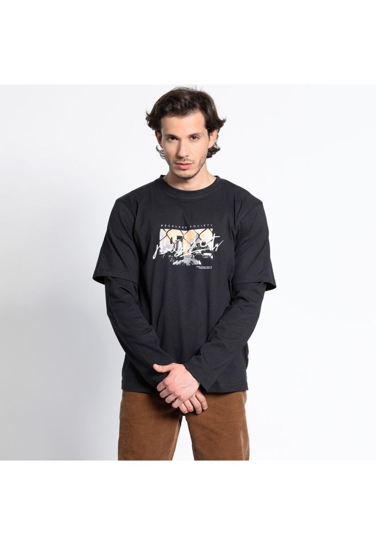 Polera Manga Larga Cuello Redondo Print Random-0