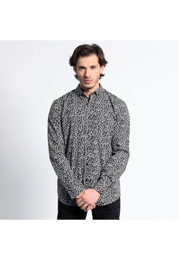 Camisa Manga Larga Estampada Full Slim Fit-0