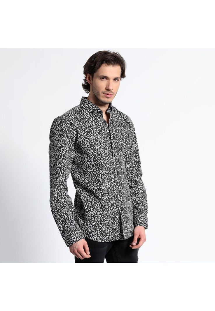 Camisa Manga Larga Estampada Full Slim Fit-1