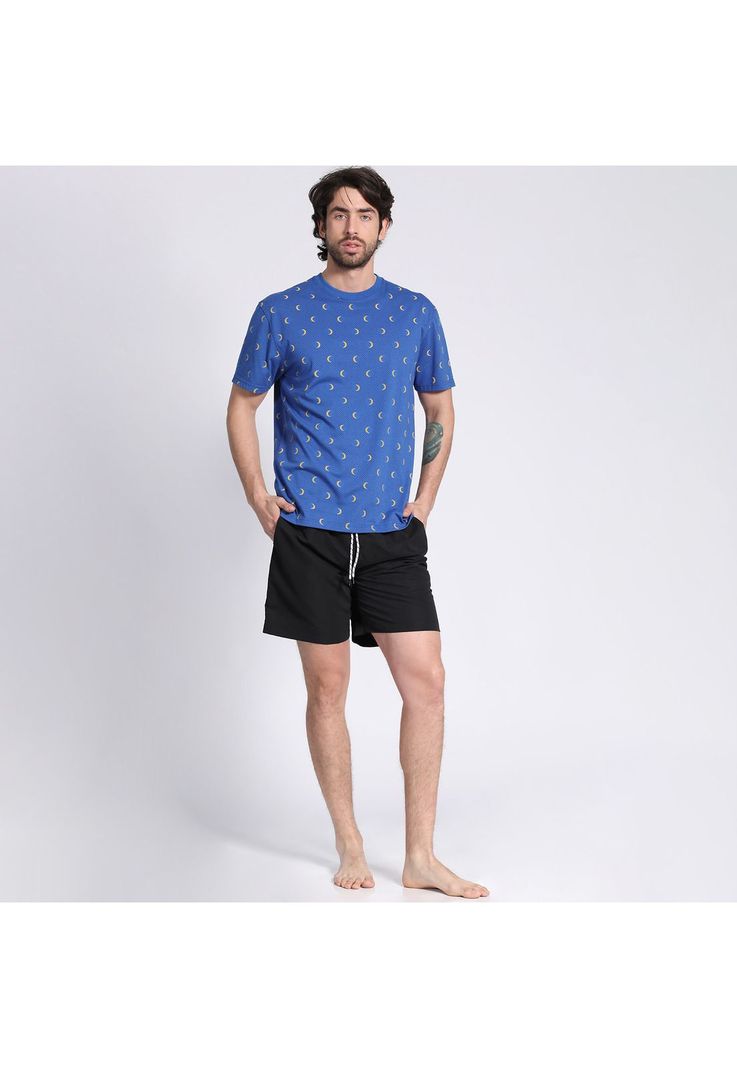 Polera Manga Corta Jersey Print Azul-0