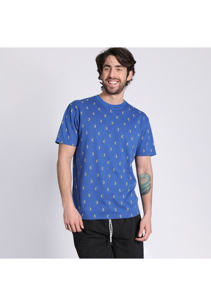 Polera Manga Corta Jersey Print Azul-1
